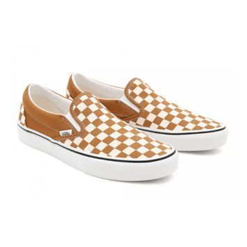 Кеди сліпони Vans Classic Slip-On Checkerboard Golden Brown