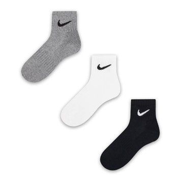 Шкапетки Nike Training Everyday Cushioned 3 pack ankle sock white gray black (Комплект)