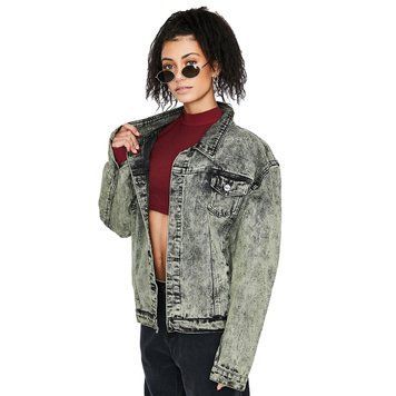 Куртка Liquor N Poker Acid Wash Oversized Denim Jacket
