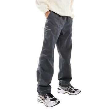 Штани Asos Design baggy pants contrast stitch washed gray
