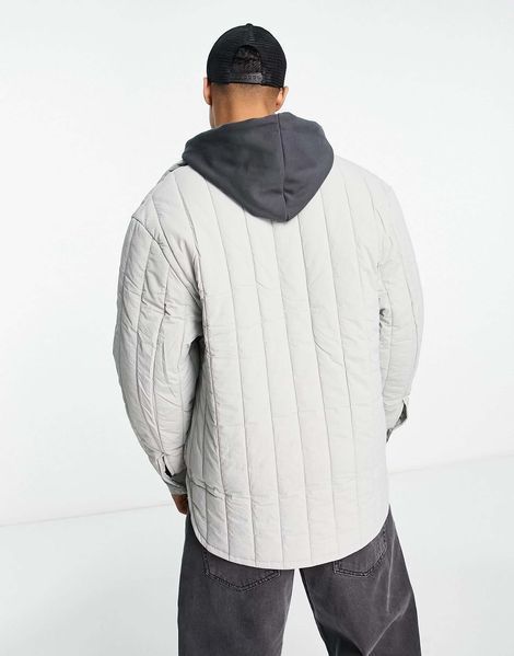 Куртка River Island Studio quilted shirt jacket stone