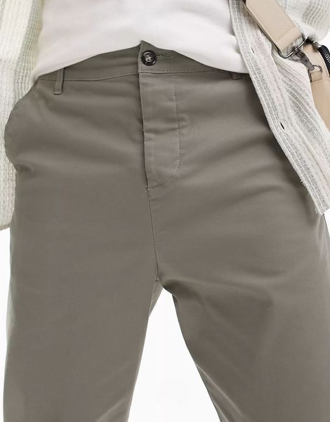 Штани Asos Design relaxed skater chinos khaki
