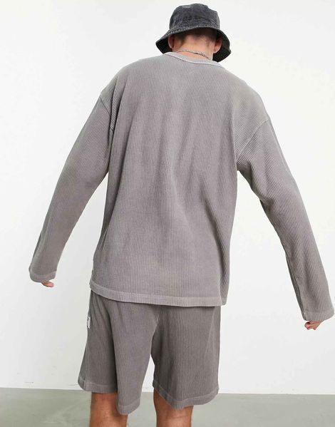 Лонгслів Reebok waffle long sleeve top boulder gray