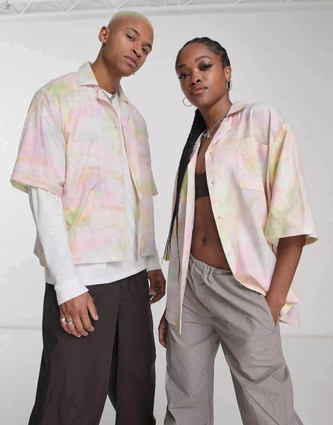 Сорочка Collusion Unisex festival marbled shirt dinosaur print
