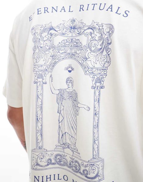Футболка Asos Design oversized t-shirt renaissance back print white