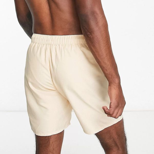 Шорти Asos Design swim shorts mid length light beige