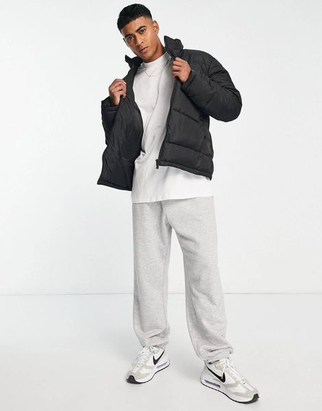 Куртка New Look chunky funnel neck puffer jacket black