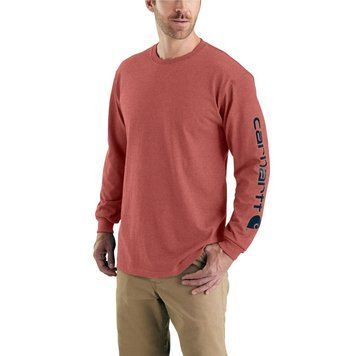 Carhartt Signature Sleeve Logo LS Shirt Cayenne Heather