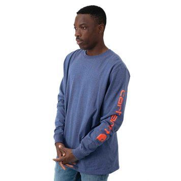 Лонгслів Carhartt Signature Sleeve Logo LS Shirt Dusk Blue Heather