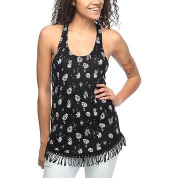 Майка Empyre Rosalie Black Floral Macrame Tank Top 0001492 фото