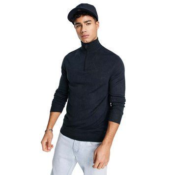 Светр French Connection soft touch half zip sweater navy
