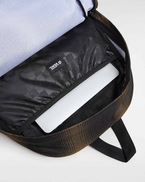 Рюкзак Vans old skool plaid backpack black and khaki