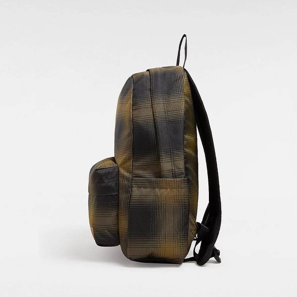 Рюкзак Vans old skool plaid backpack black and khaki