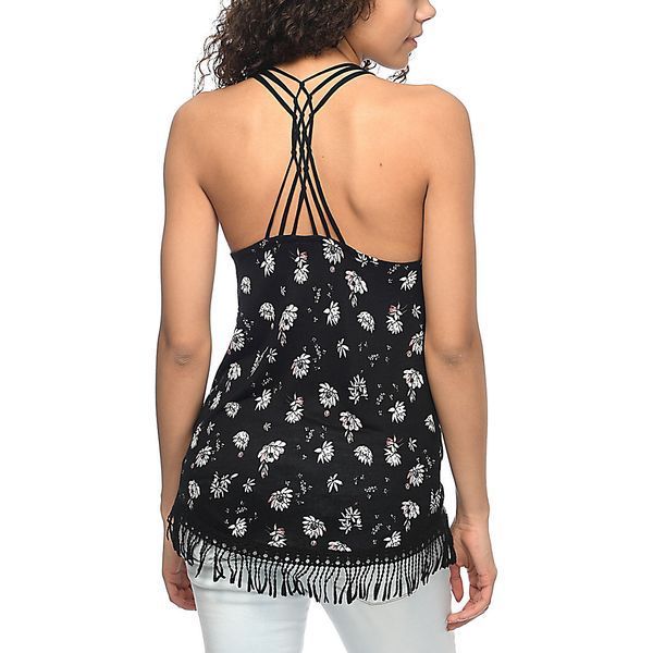 Майка Empyre Rosalie Black Floral Macrame Tank Top 0001492 фото
