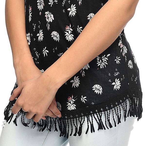 Майка Empyre Rosalie Black Floral Macrame Tank Top 0001492 фото