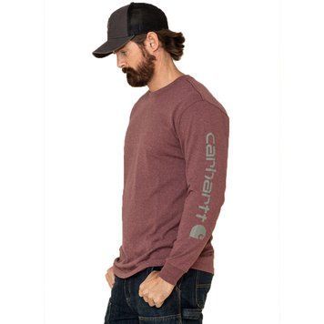Лонгслів Carhartt Signature Sleeve Logo LS Shirt Iron Ore Heather