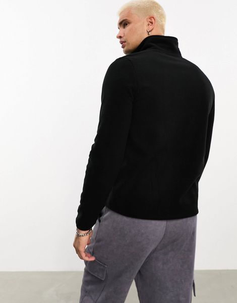 Флісова кофта Asos Design half zip polar fleece sweatshirt black