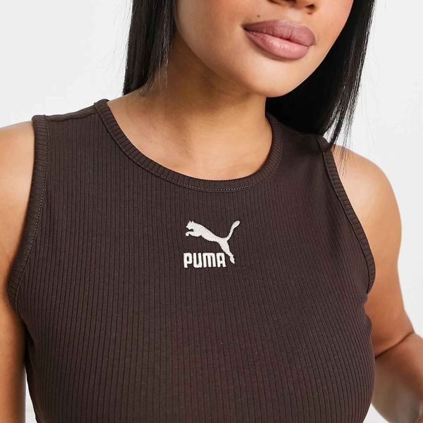 Топ Puma Classics Cut Out Rib Top Dark Chocolate 537441 03