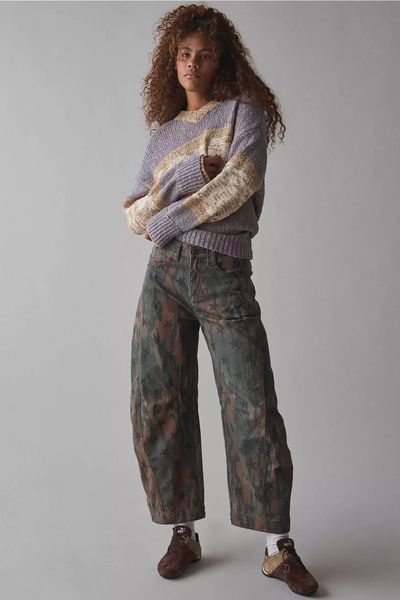 Светр BDG Van Striped Oversized V-Neck Dad Sweater Arizona Spacedye Combo