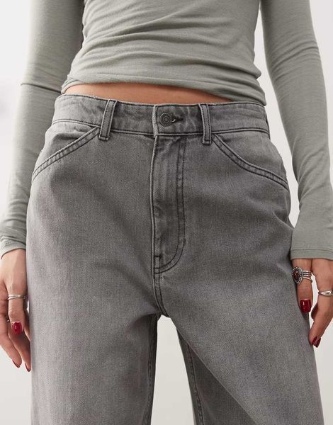 Джинси Reclaimed Vintage low rise baggy jeans washed charcoal