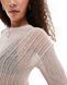 Светр Weekday slim fit lightweight ribbed sweater beige