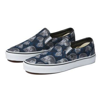 Кеди сліпони Vans Classic Slip-On Wireframe Skulls Black