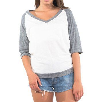 Лонгслів Venley Pam Contrasting Batwing Dolman White & Gray
