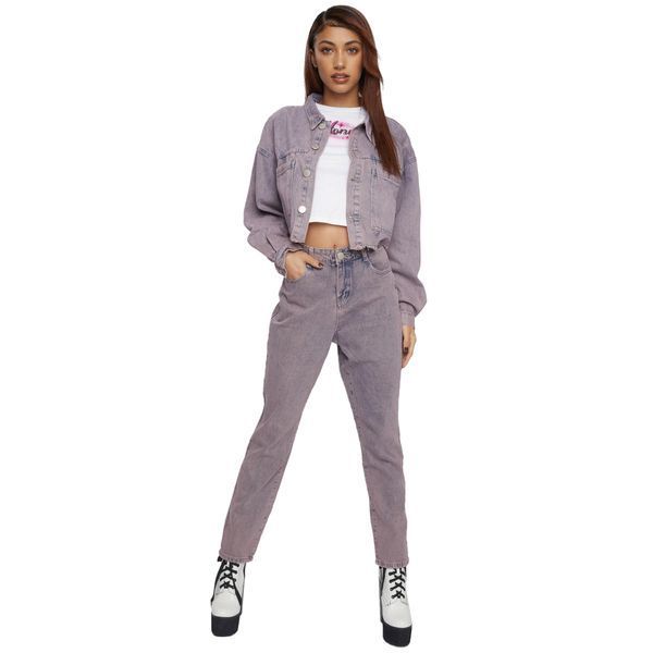Джинси Glamorous Pink Tint High Waist Denim Jeans