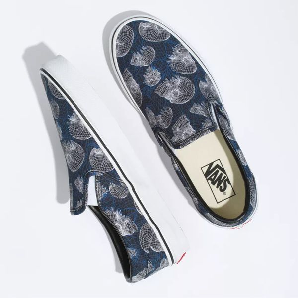 Кеди сліпони Vans Classic Slip-On Wireframe Skulls Black