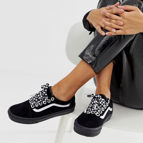 Кеди Vans Old Skool Check Lace Black Black
