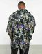 Сорочка Asos Design oversized revere satin shirt statue face print