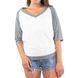 Лонгслів Venley Pam Contrasting Batwing Dolman White & Gray
