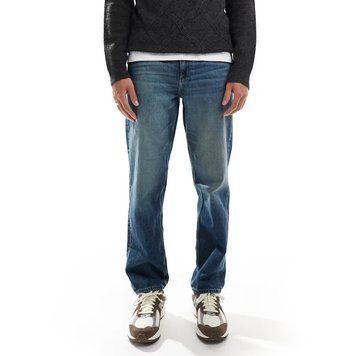 Джинси Asos Design straight leg jeans tint vintage dark wash