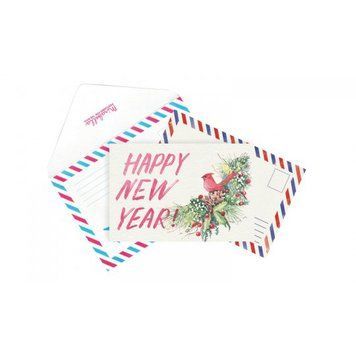 Листівка + конверт BP "Happy New Year!" red bird
