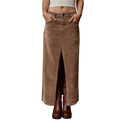 Спідниця BDG Mandi Flocked Maxi Skirt Brown