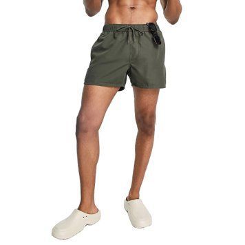 Шорти Asos Design swim shorts short length khaki