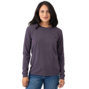 Лонгслів Carhartt WK231 Workwear Sleeve Logo LS Shirt Nocturnal Haze Heather Dusk Purple