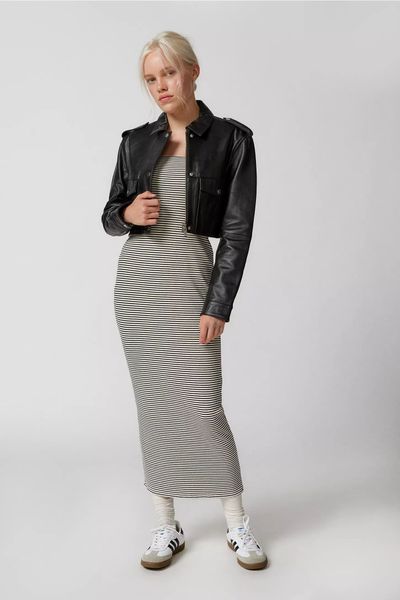 Сукня UO Spencer Off-The-Shoulder Knit Midi Dress Black Multi