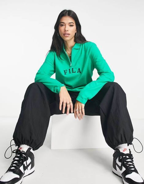 Топ FILA ribbed varsity rugby top green