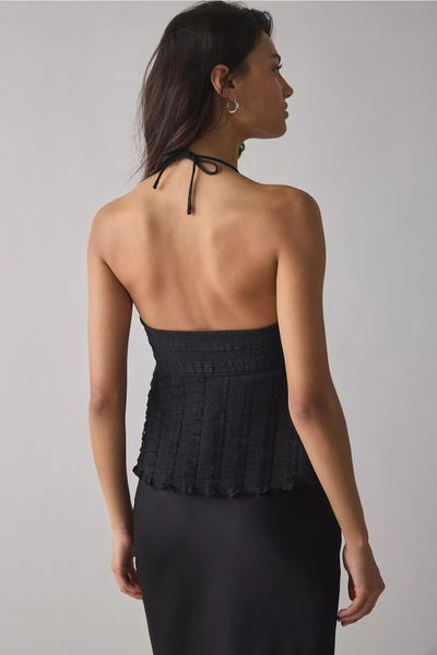 Топ UO Eloise Convertible Tie Split-Front Tube Top Black
