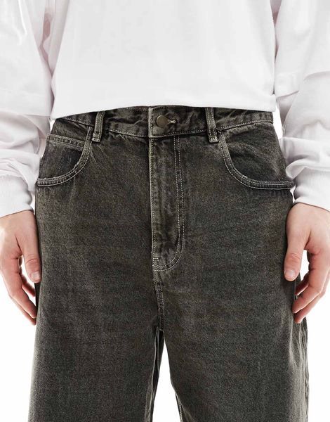 Джинси Pull&Bear wide leg washed pants gray