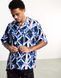 Сорочка Asos Design boxy oversized revere shirt large geo print