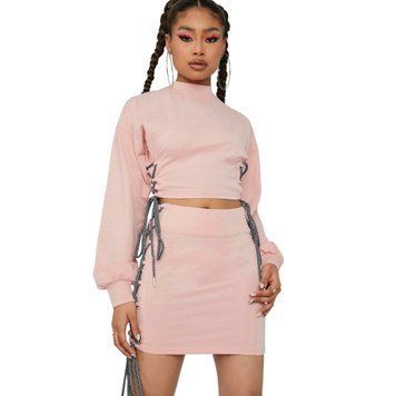 Комплект спідниця та лонгслів Capsulle Blush Less I Know Lace Up Skirt Set