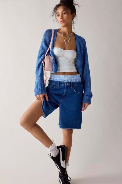 Шорти BDG Tori Mid Rise Cutoff Jort Vintage Denim Dark