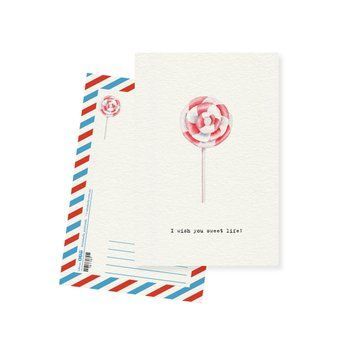 Листівка + конверт "I wish you sweet life"