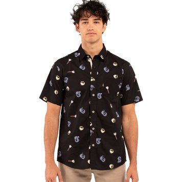 Сорочка RSQ Ditsy Skull Button Up Shirt Black