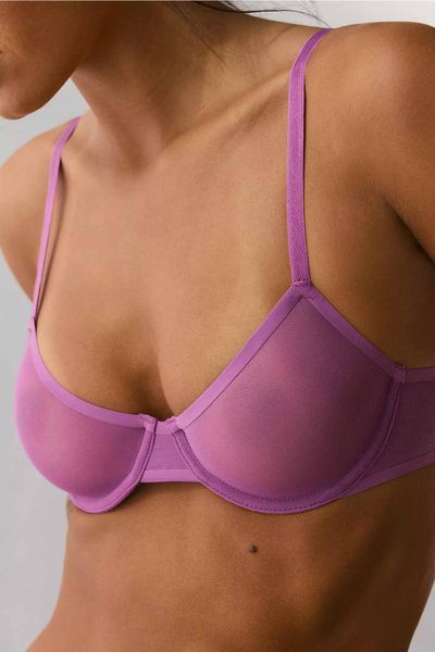 Бюстгальтер Out From Under Isabelle Mesh Underwire Plunge Bra Striking Purple