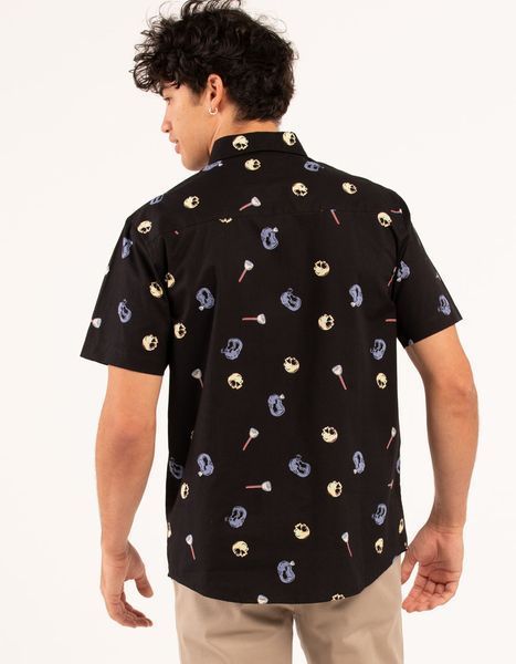 Сорочка RSQ Ditsy Skull Button Up Shirt Black