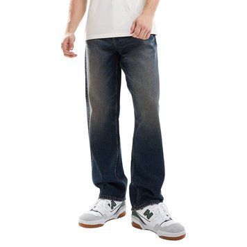 Джинси Asos Design baggy jeans mid wash blue heavy wash