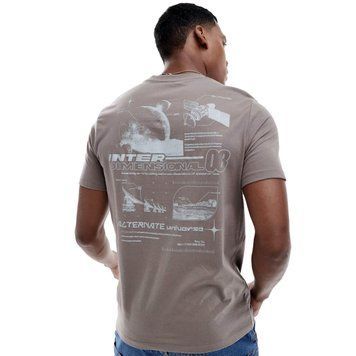 Футболка Asos Design standard t-shirt brown street back print